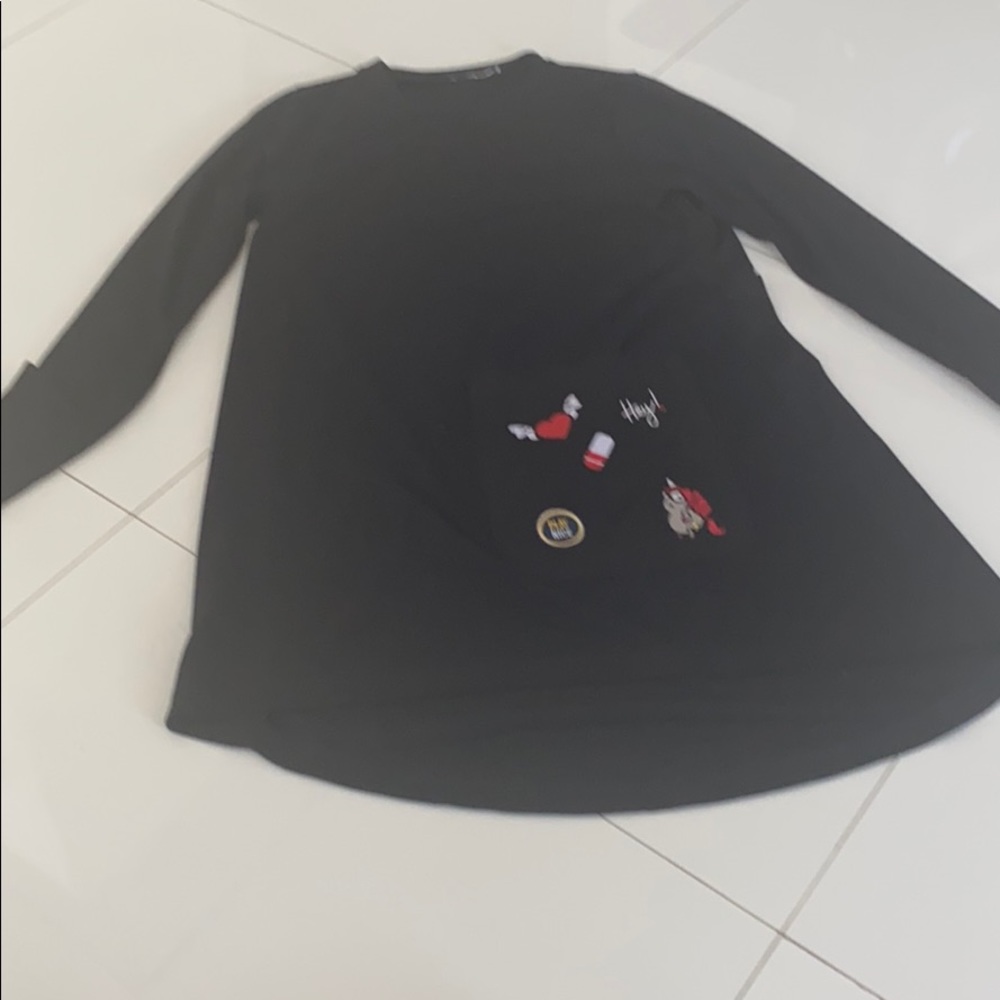 Black dress with patches